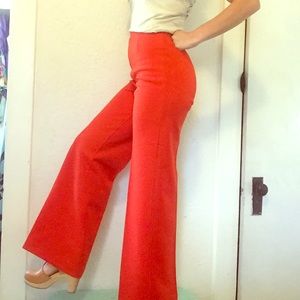 Vintage High Waist Red Flared Trousers
